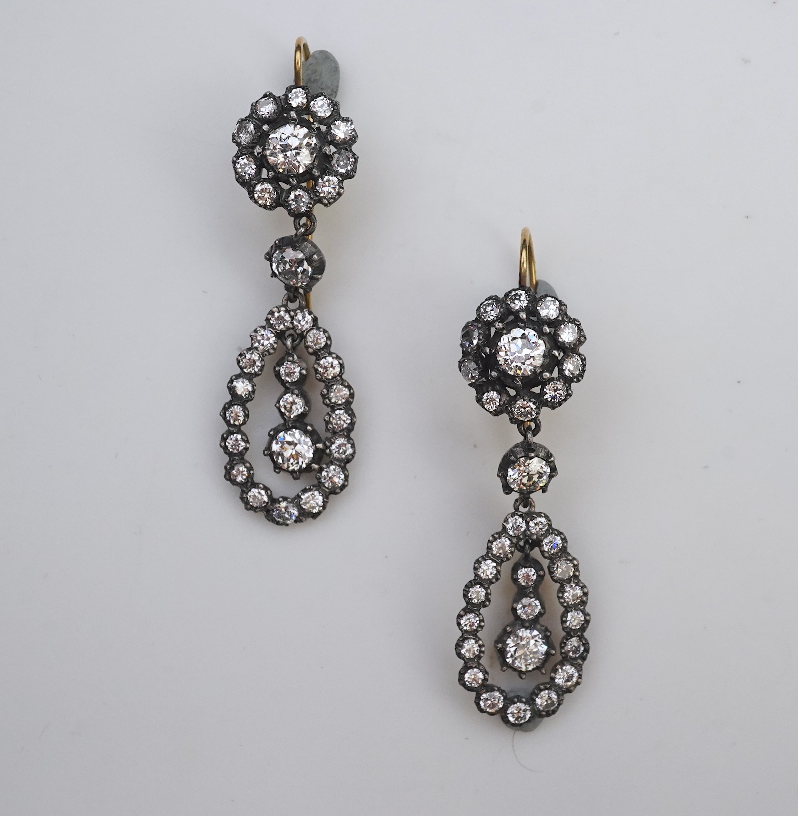 A pair of diamond earrings